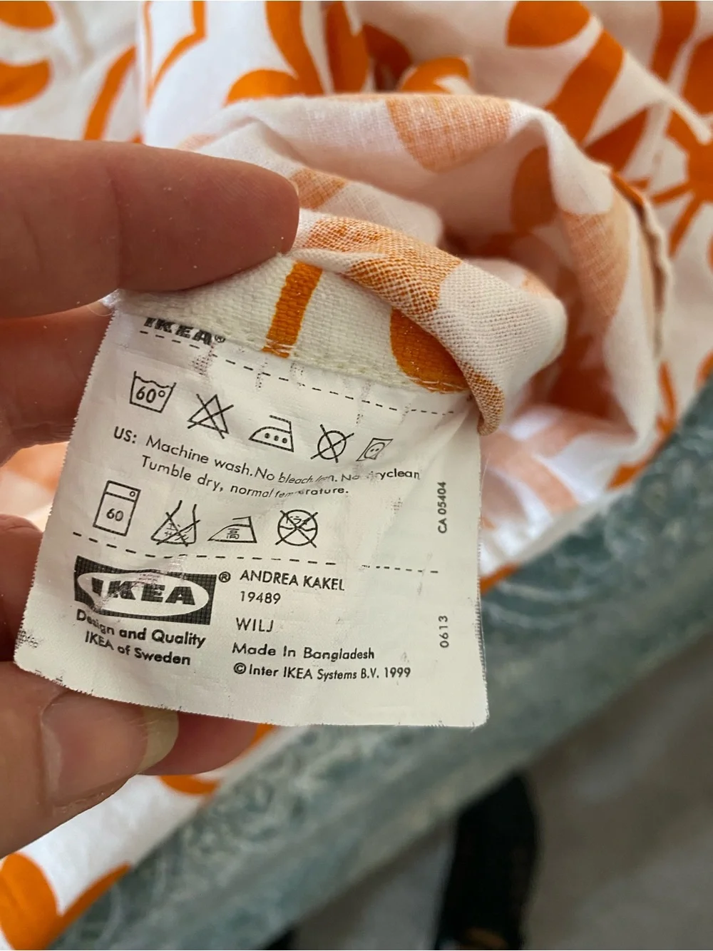 IKEA Orange and White Patterned Duvet Cover